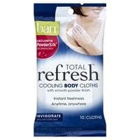 ban total refresh wipes|ban Total Refresh Invigorate Cooling Body Cloths 10 Sheets .